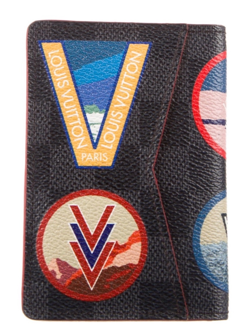 Louis Vuitton Black Damier Pocket Organizer(Cardholder) with Switzerland Patches - Picture 2 of 2